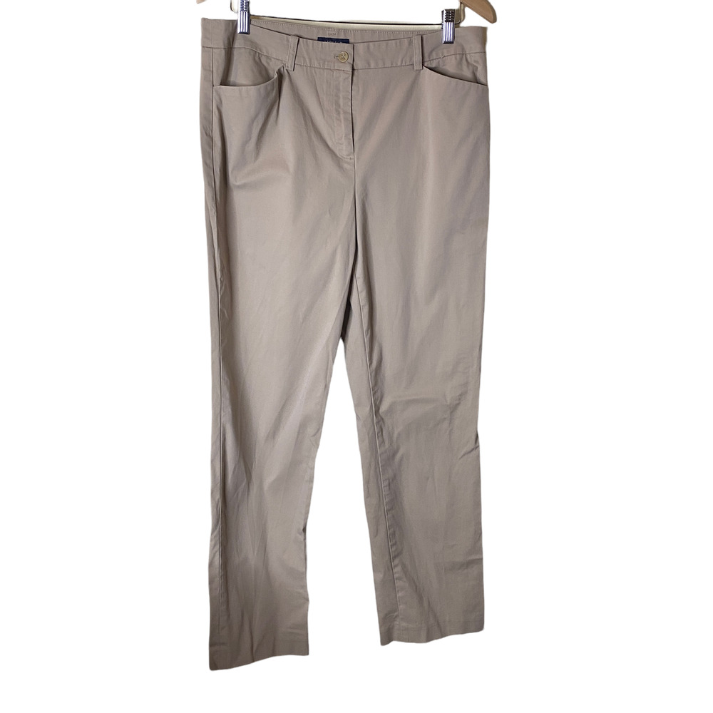Jones New York Women's kaki Chino Pants Flat Front Straight Leg Size 12